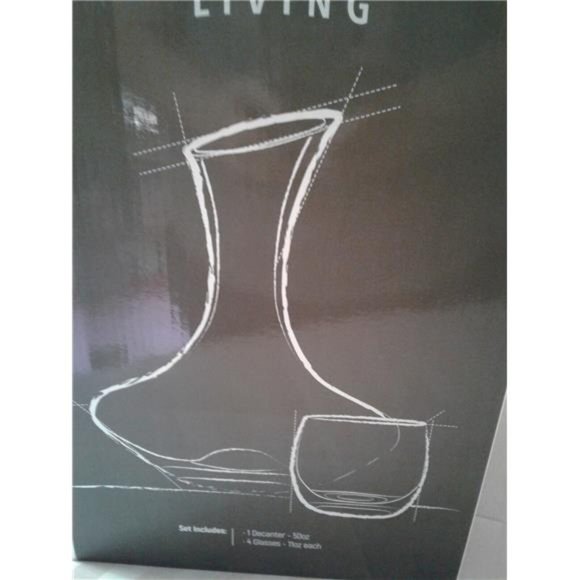 5 pc Wine Decanter Set Decanter Glasses NEW IN BOX - Picture 4 of 4